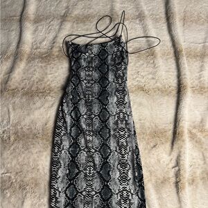 Tiger Mist Black and Gray Strapless Dress
